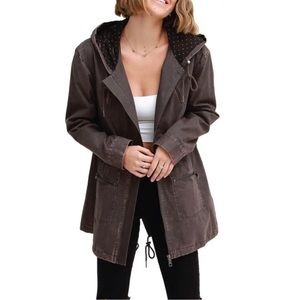 NEW NWT Belle & Bloom Westwood Hooded Jacket Military Cargo Coat